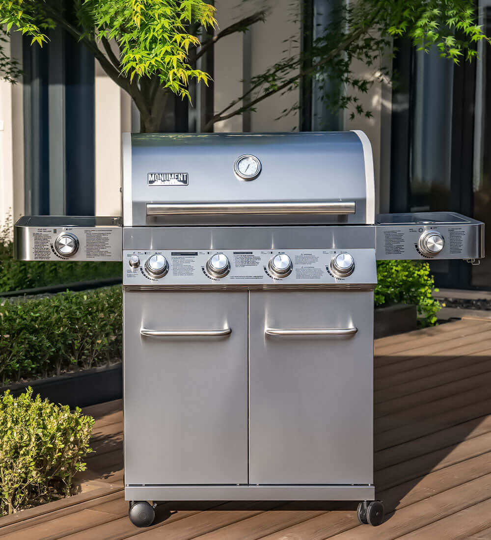 Monument Grills 24367 4-Burner Stainless Propane Gas Grill with Infrared Sear Burner view 2