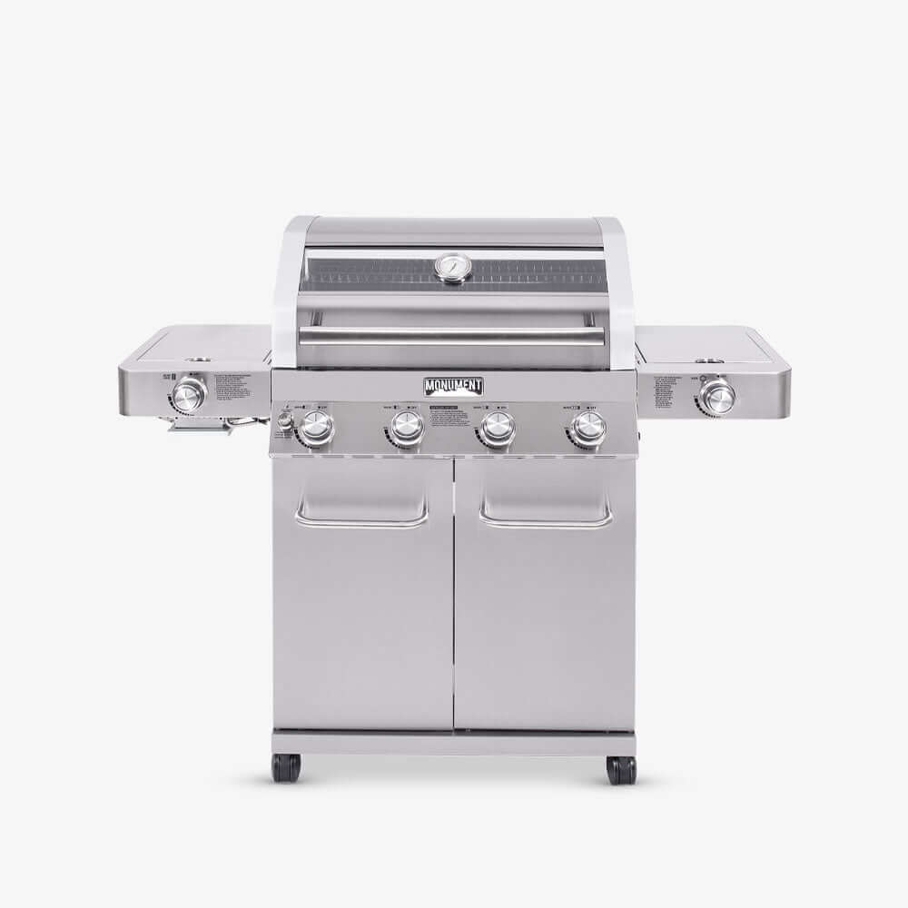 Monument Grills 35633 4-Burner Stainless Propane Gas Grill with ClearView Lid view 1
