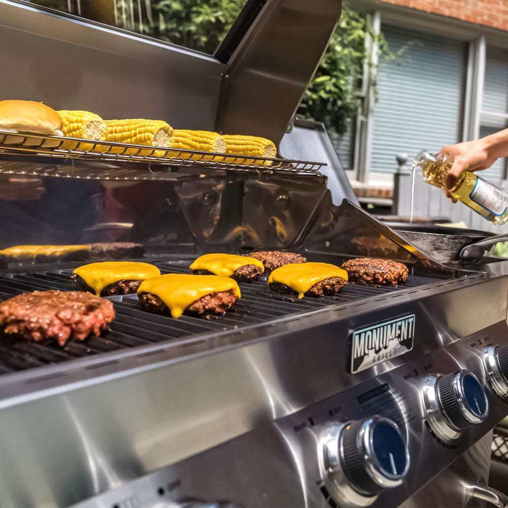 Monument Grills 35633 4-Burner Stainless Propane Gas Grill with ClearView Lid view 4