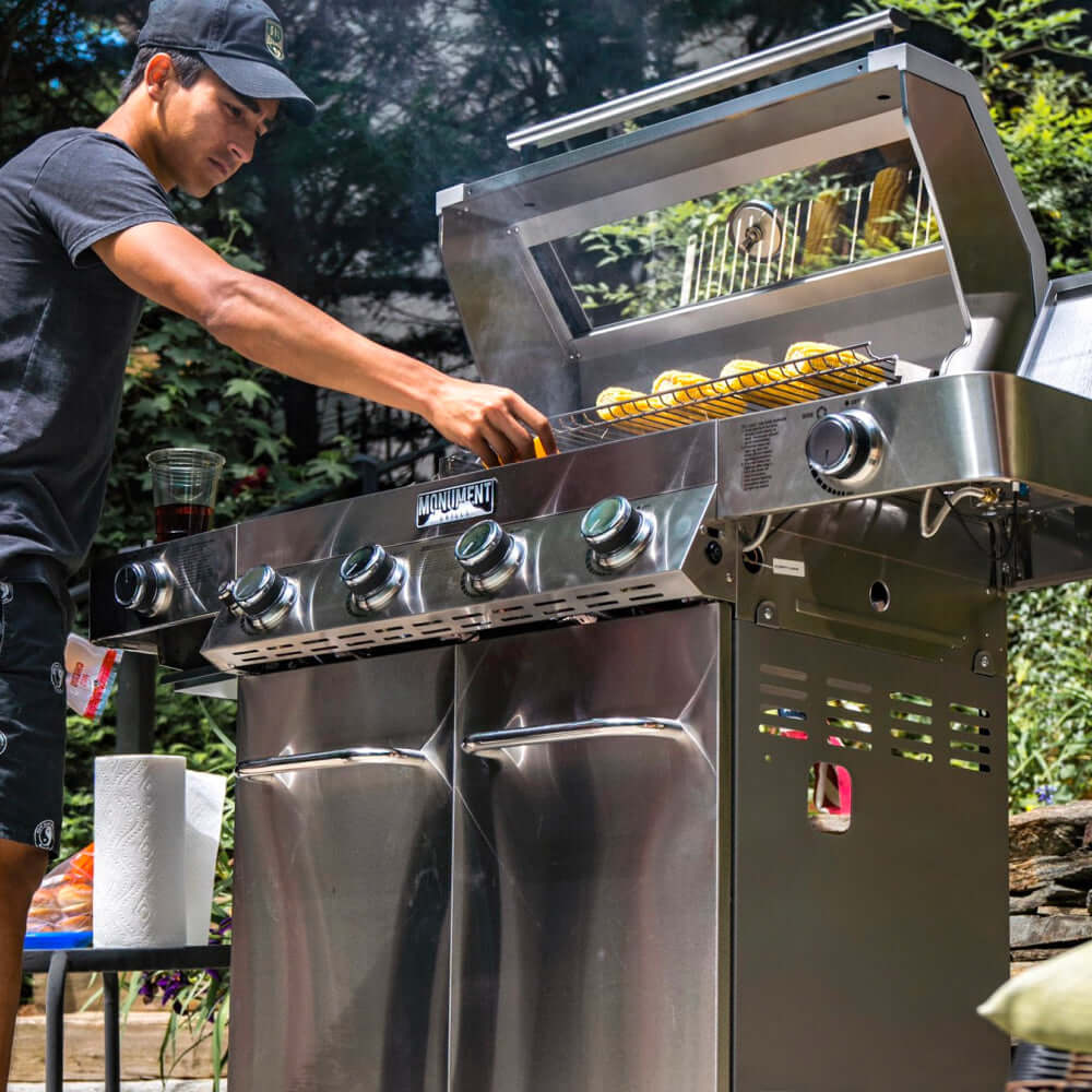 Monument Grills 35633 4-Burner Stainless Propane Gas Grill with ClearView Lid view 5
