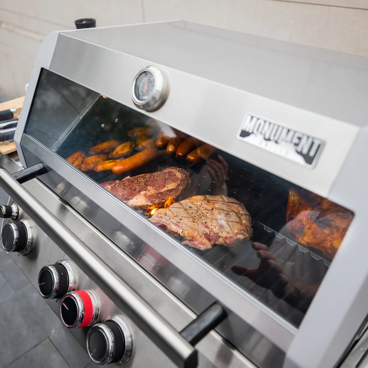 Monument Grills Mesa 410MBZ 4-Burner Stainless Propane Gas Grill with Broil Zone view 3