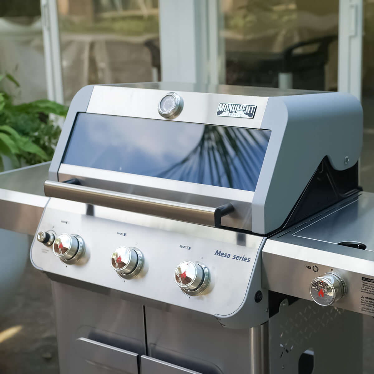 Monument Grills Mesa 305 3-Burner Stainless Propane Gas Grill with Side Burner view 3