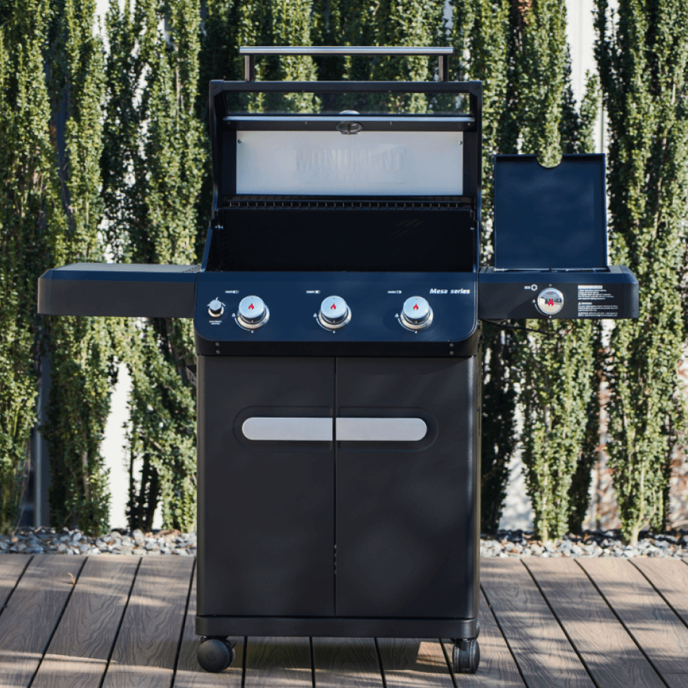 Monument Grills Mesa 325 3-Burner Black Propane Gas Grill with Side Burner view 2