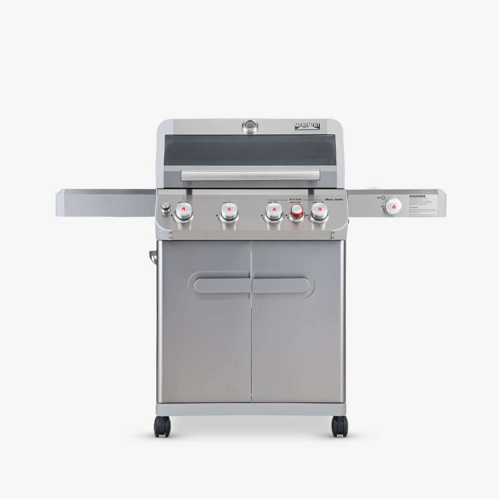 Monument Grills Mesa 415BZ 4-Burner Stainless Propane Gas Grill with Broil Zone and Side Burner view 1